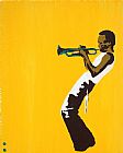 Pop Art Famous Paintings - miles on yellow